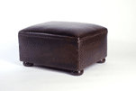 plain leather footstool